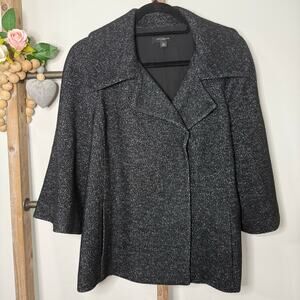 Ann Taylor Black Gray‎ Wool Blend Blazer Size 10